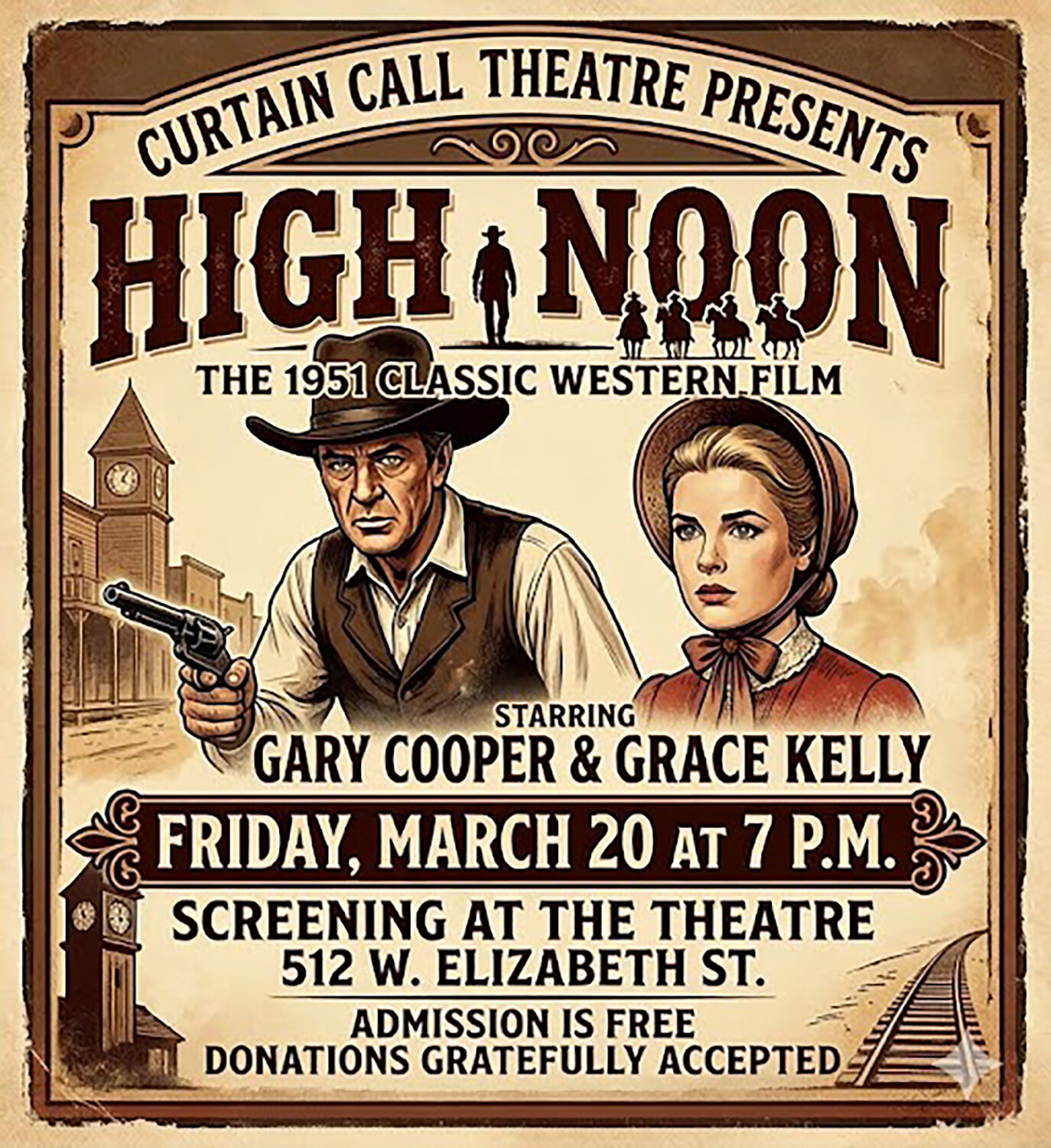 Curtain Call Theatre will host screening of 1951 classic western,