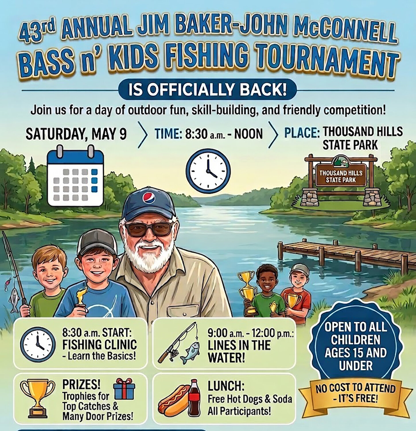 43rd Annual Jim Baker/John McConnell Bass-N-Kids Fishing Tournament