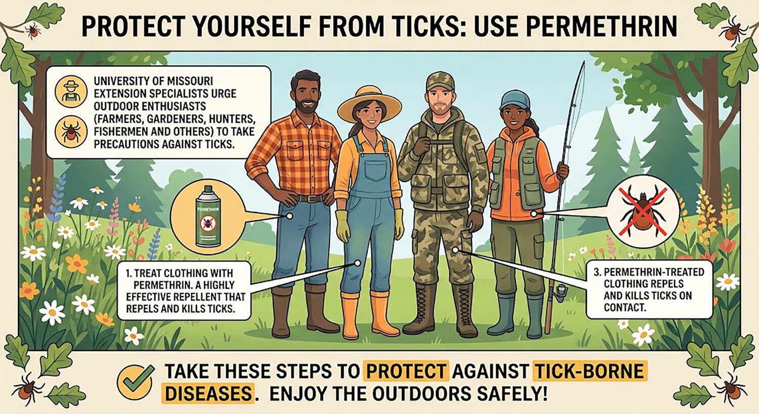 MU Extension recommends treating clothing to repel ticks