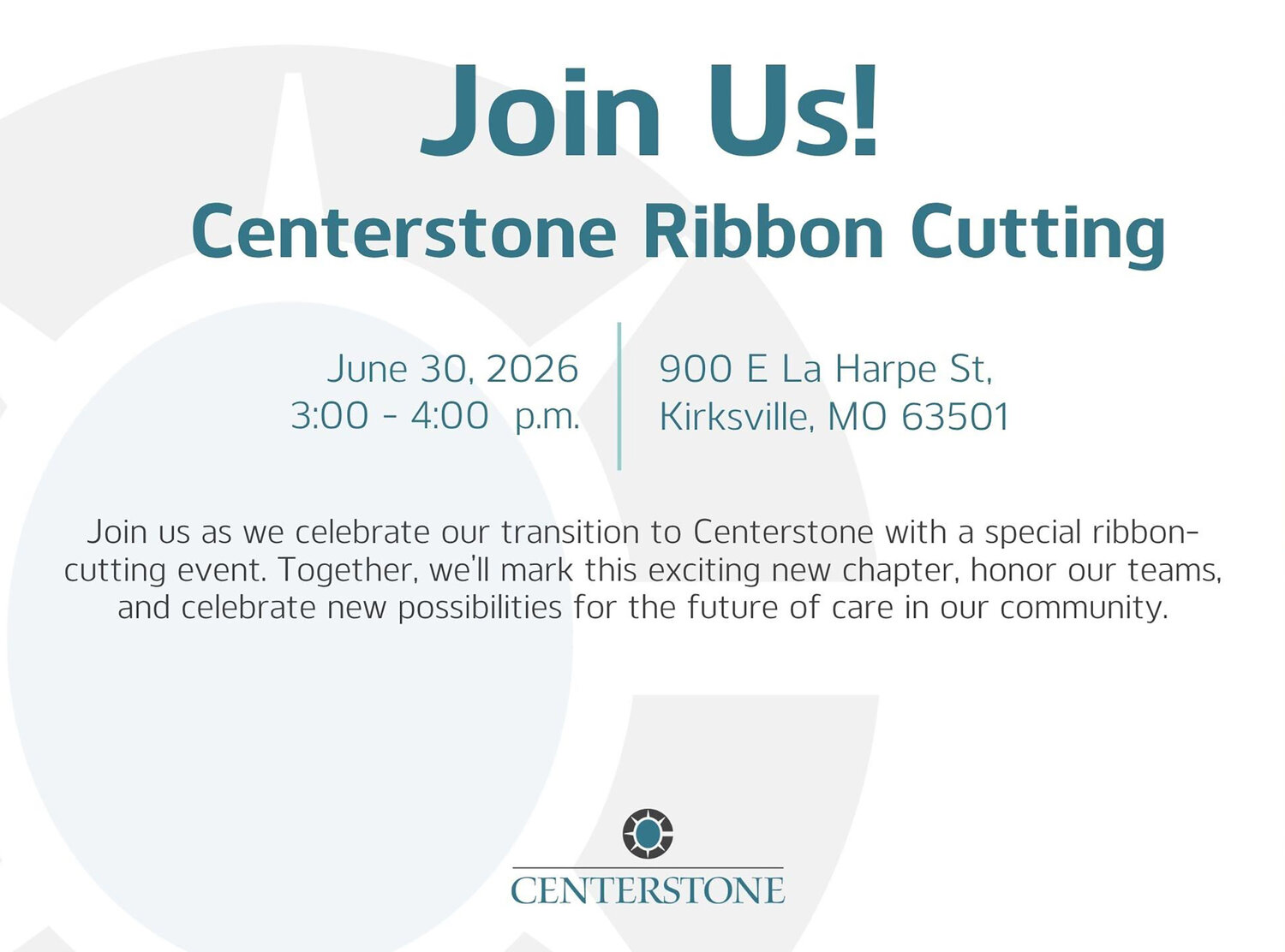 Ceremony to recognize official rebranding of Preferred Family Healthcare (PFH) to Centerstone on Tuesday