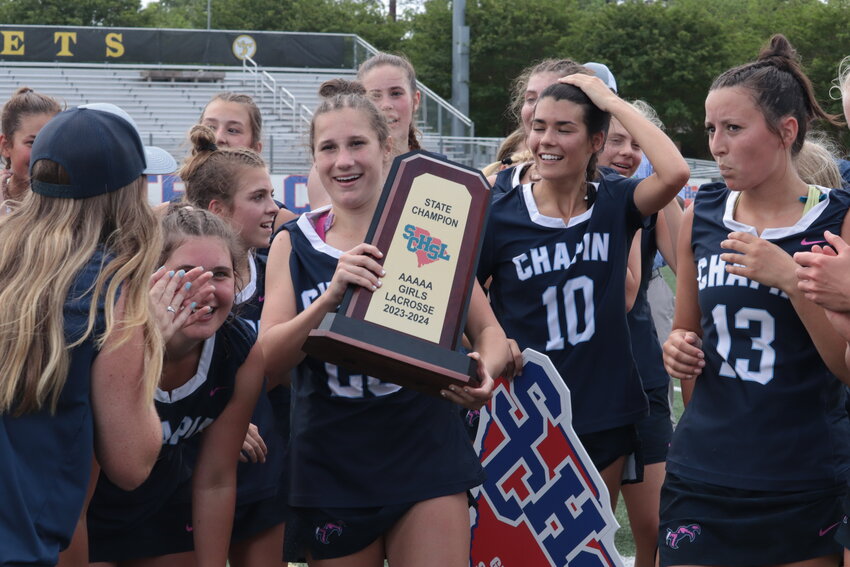 The Chapin girls concluded their 2024 lacrosse season by winning the 5A state title over Fort Mill. Seniors Ava-Claire Collins and Jules Brown combined for eight of the team’s 13 goals.