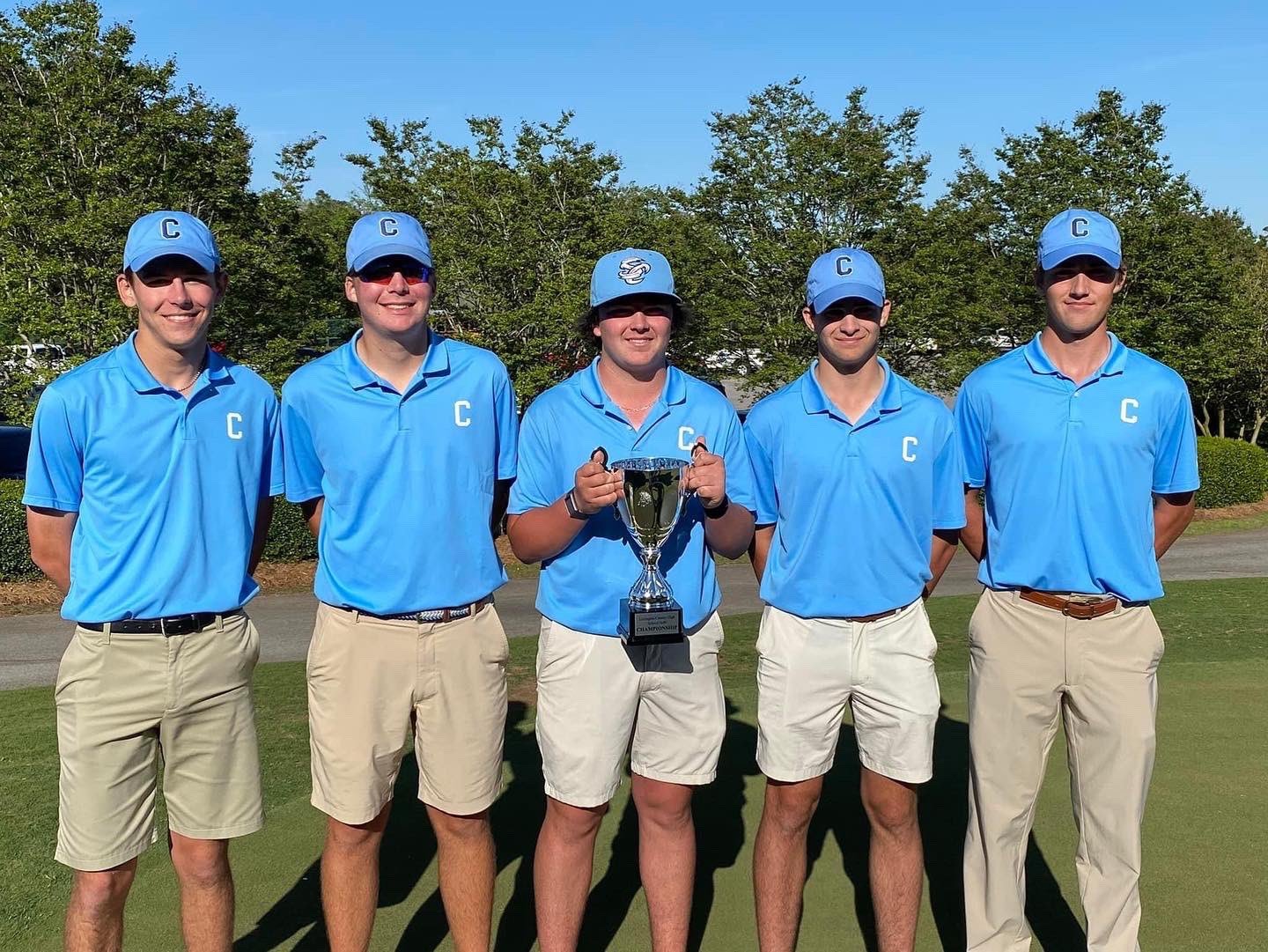 The Chapin High School boys golf team with the inaugural Lexington County Invitational trophy.