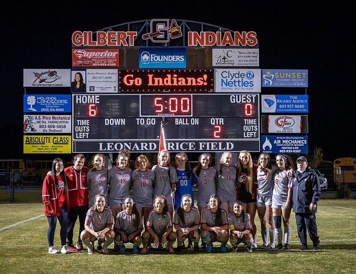 The Gilbert High School girls soccer team.