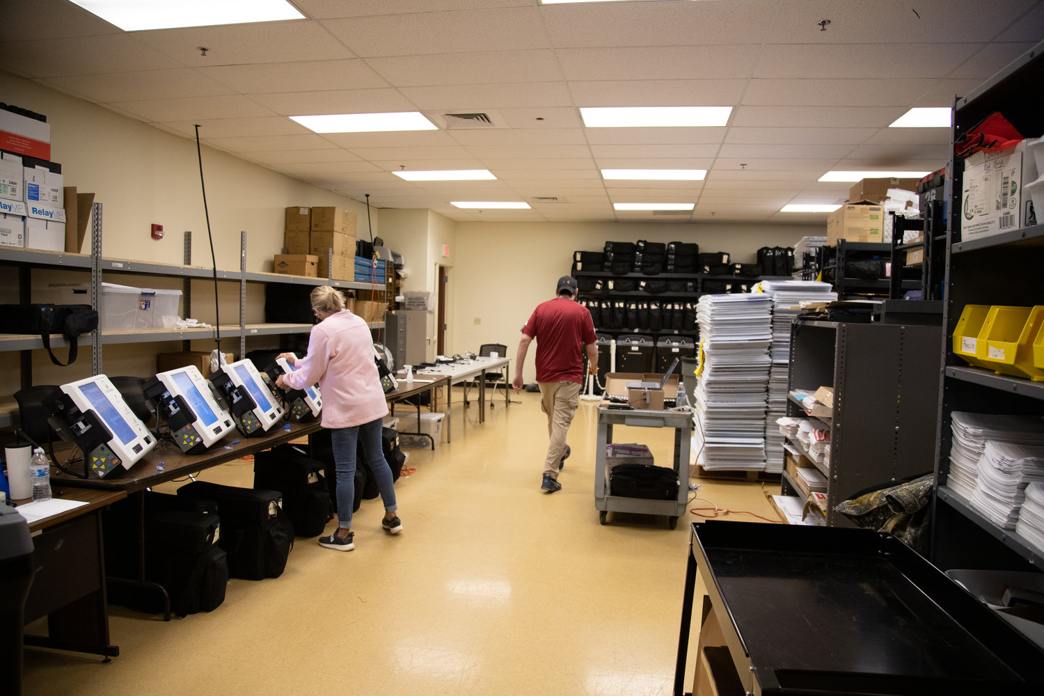 Lexington County workers test voting equipment ahead of the Nov. 8 general election.