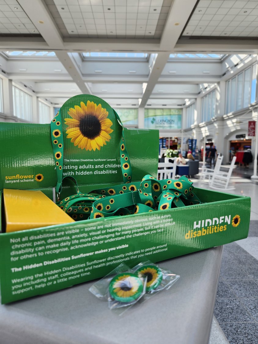 Sunflower-branded lanyards, pins and bracelets will help identify people with hidden disabilities to employers at the Columbia Metropolitan Airport.
