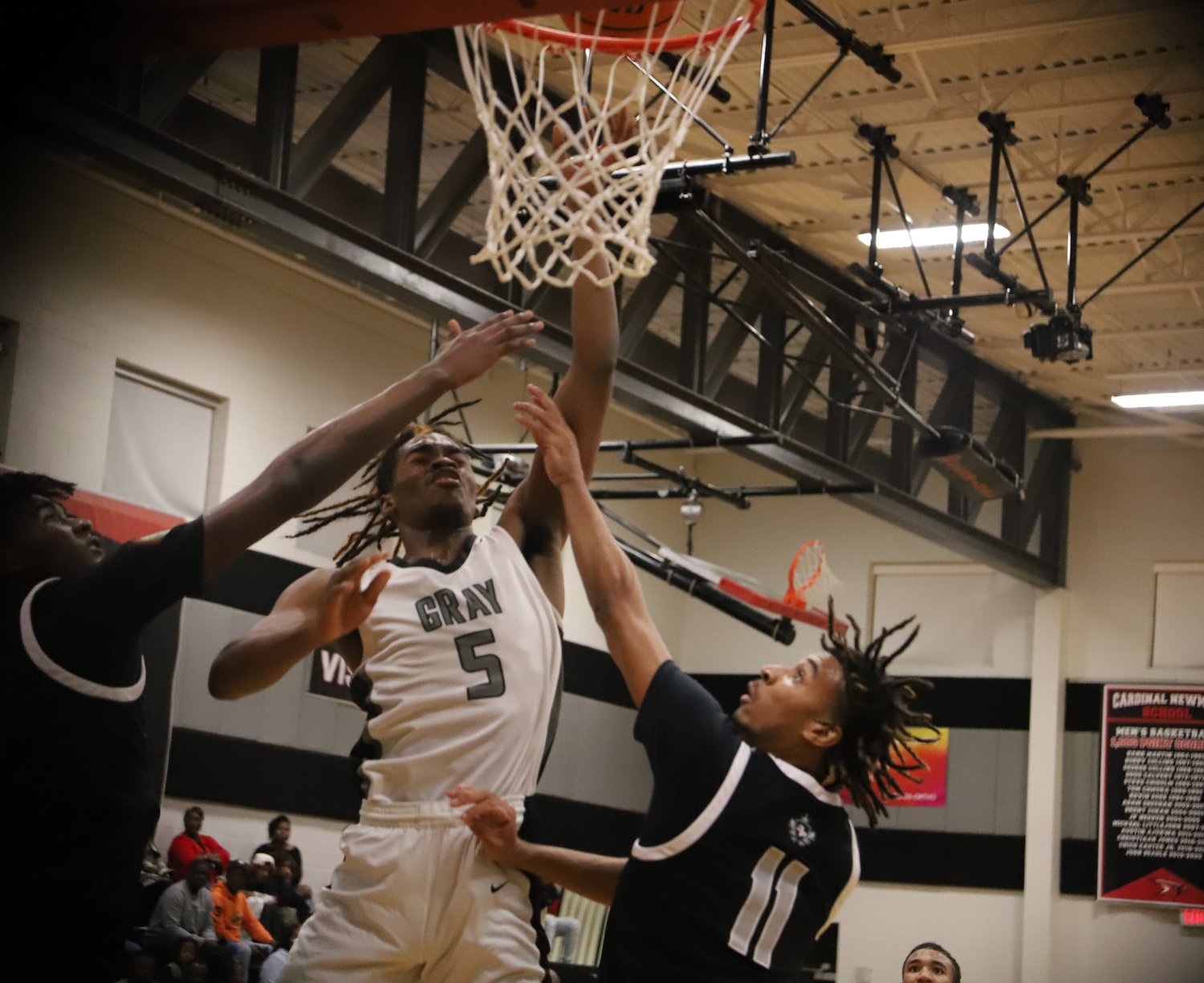 Gray Collegiate Academy center Avantae Parker with the driving layup.