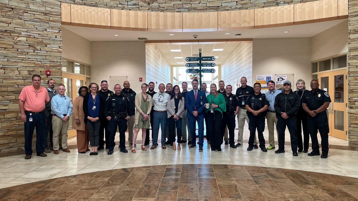 Lexington Police and Lexington County School District 1 staff after conducting a search of River Bluff High School March 9 following a bomb threat