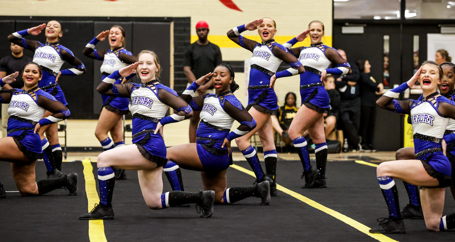 The Airport High School competitive cheer team at Irmo High School