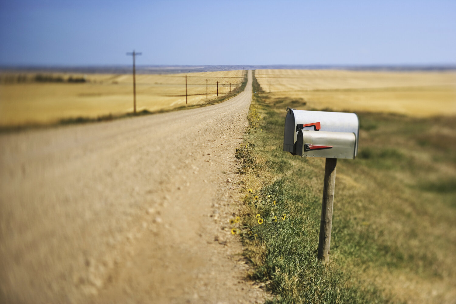 Mailbox on rural dirt road