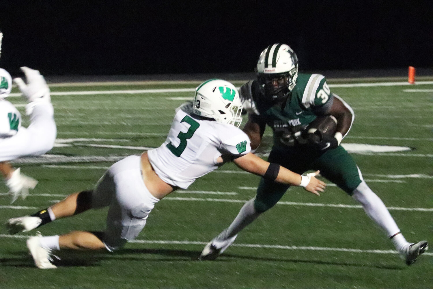 Dutch Fork running back Maurice Anderson breaks a tackle during the team's 17-14 loss to Weddington (NC).