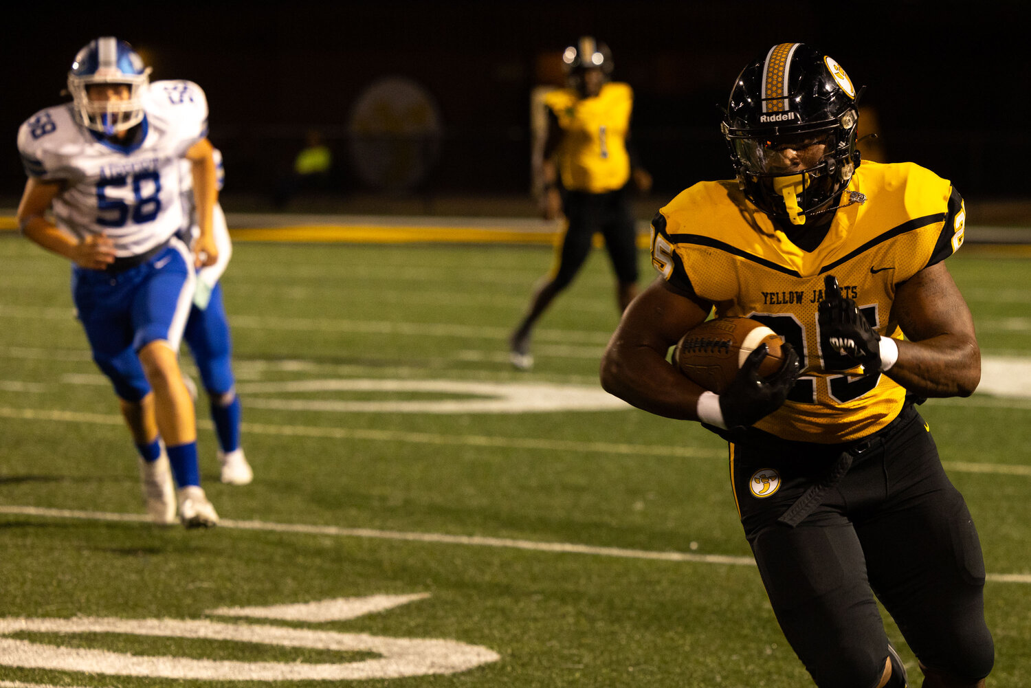 Irmo running back Jaden Allen-Hendrix carries the ball down the field during the first quarter against the Eagles.