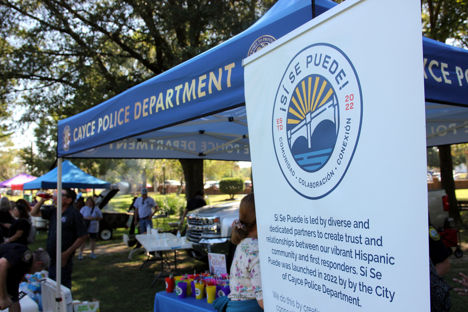 The Si Se Puede booth at the Cayce Police fiesta