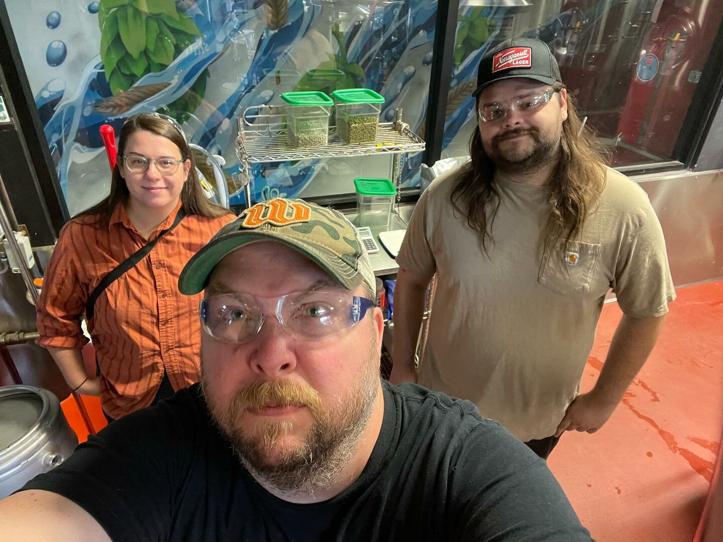 Phill Blair (center) and the team at WECO Bottle & Biergarten visited Highland Brewing Company in Asheville to collaborate on a new beer.