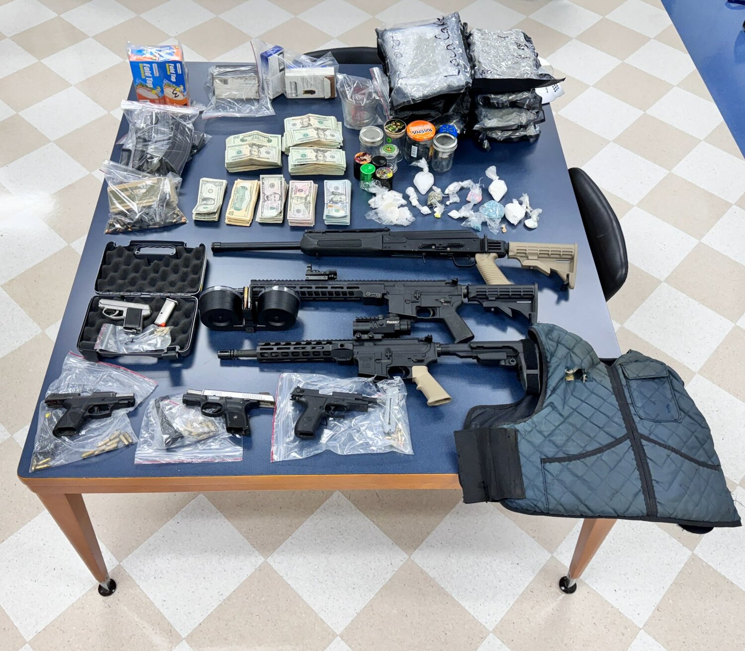 Items seized following the arrest of David Matthews