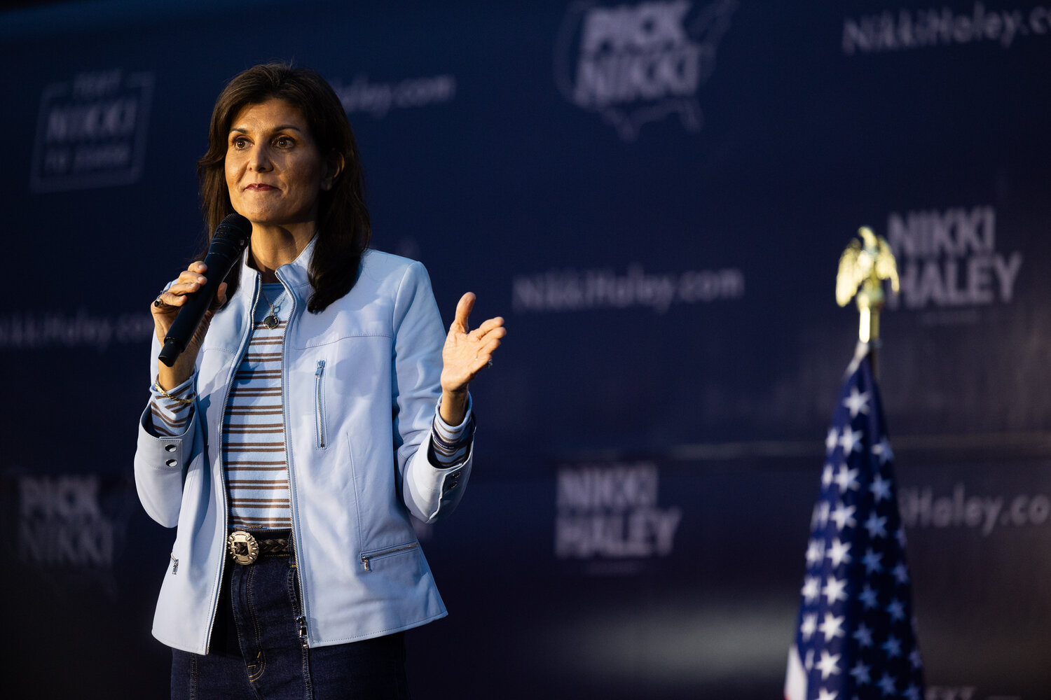Nikki Haley brings the presidential campaign bus tour to Gilbert, SC to make her pitch to Lexington County voters. 02/10/24..Photo by Thomas Hammond for The Lexington County Chronicle.