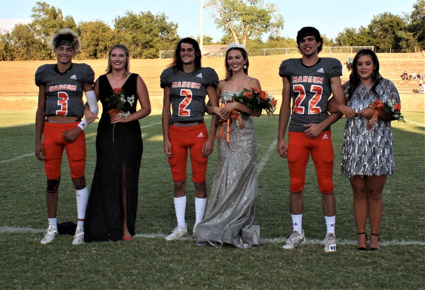 This year&rsquo;s homecoming royalty included &mdash; from left, Loren Snead, Gracie Menasco, King Sawyer Webb, Queen Addy Tunstall, Luke Rogers and Kami Pineda.
