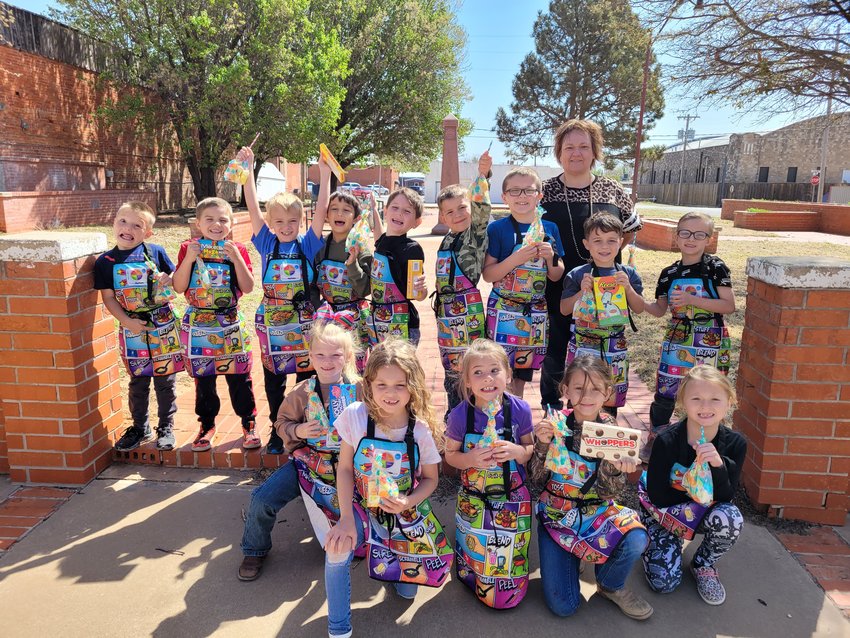 Mrs. Lanning's K+ class got the opportunity to visit the O.S.U. Extension Office for a fun Easter School Enrichment program.  The class wore their &quot;My Plate&quot; aprons (from a previous enrichment class).  They created KID snacks and played Bunny Bingo!
