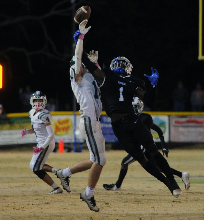 Montai Vaughn breaks up a key pass in the second half against Greenbrier on Friday night.