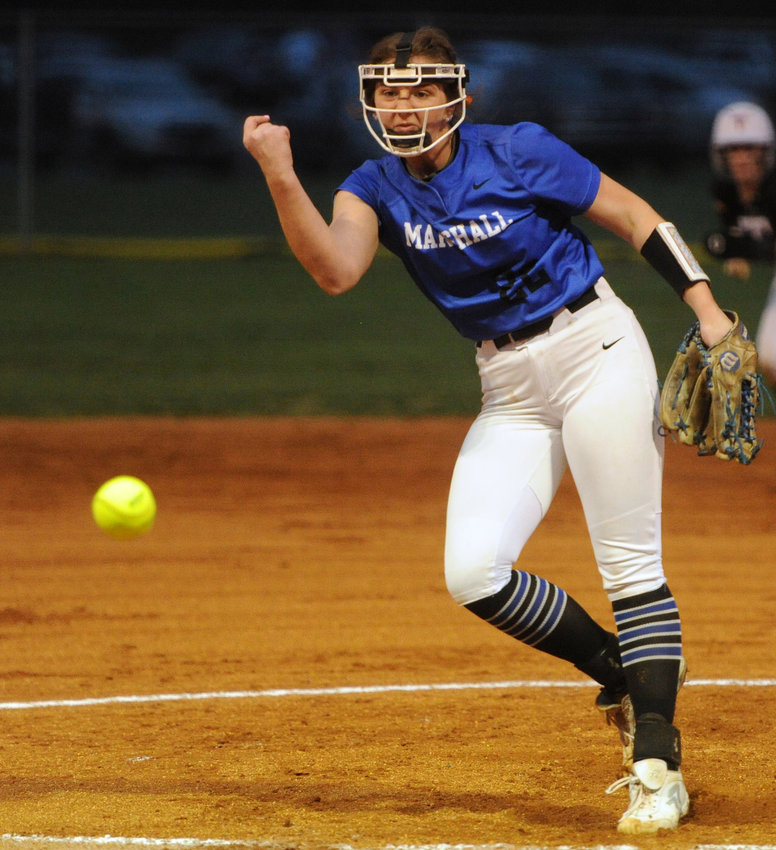 Haylee Hobby delivers a first-inning strike against Tullahoma on Thursday night.
