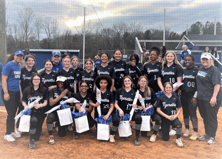 On March 23rd, friends and family celebrated the Lewisburg Middle School Tigerettes at the Reese Hambrick Softball Field.   The recognition ceremony&nbsp;was celebrated in big spirits as the team was surrounded under the lights by friends, family, and community members.  The Tigerettes had a huge victory that same night as they beat the Bridgeforth Bobcats 15-6.
