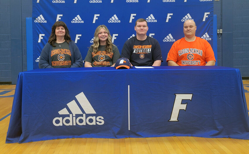 Mikey Stoddard signs his letter of intent to continue his football career at Carson-Newman University.