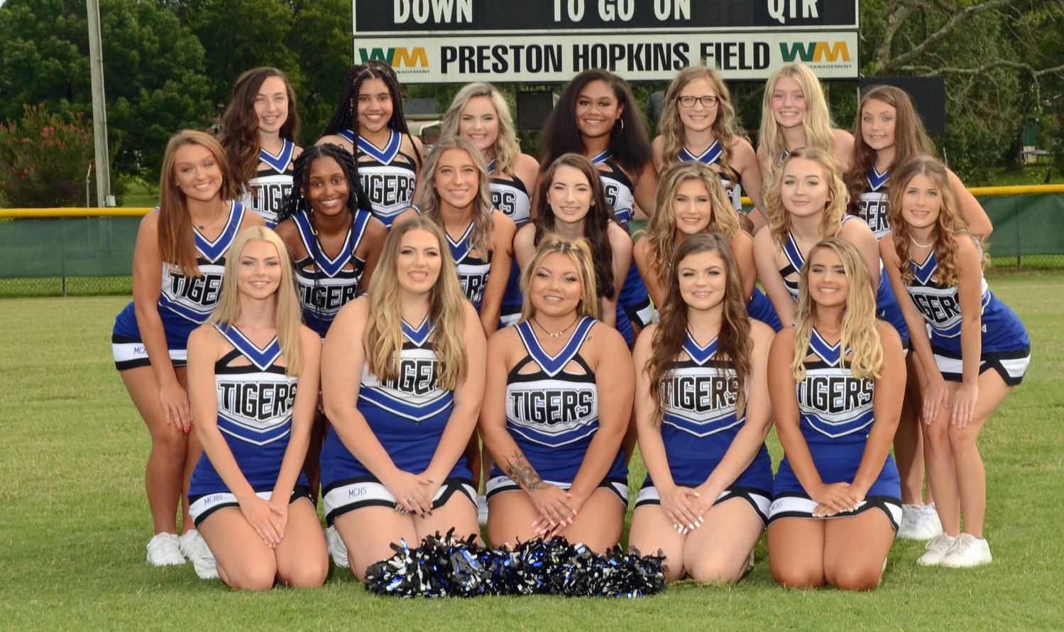 The 2020 MCHS cheerleaders. Front row from left are, Chelsea Hargrove, Skylyn Sharp, Masiya Urguhart, Hope Sweeney, and Hannah Inabnitt. Middle row from left are, Anna Grace Wunderlin, Heaven Wicks, Vallee Brewer, Taylor Leverette, Kaitlyn Joyce, Cassandra Richardson, and Sophia Pigg. Back row from left are, Leah Curtis, Lea Martin, Reese West, Araya Green, Mallory Hardison, Jaci Brady, and Georgia Scribner.