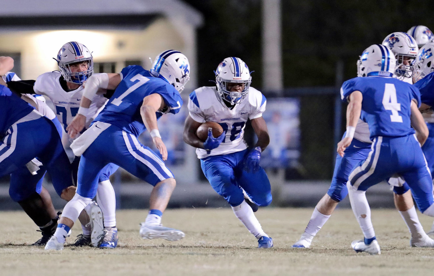 Tiger sophomore running back Demari Braden (29) led MCHS in rushing with 94 yards on 24 carries.