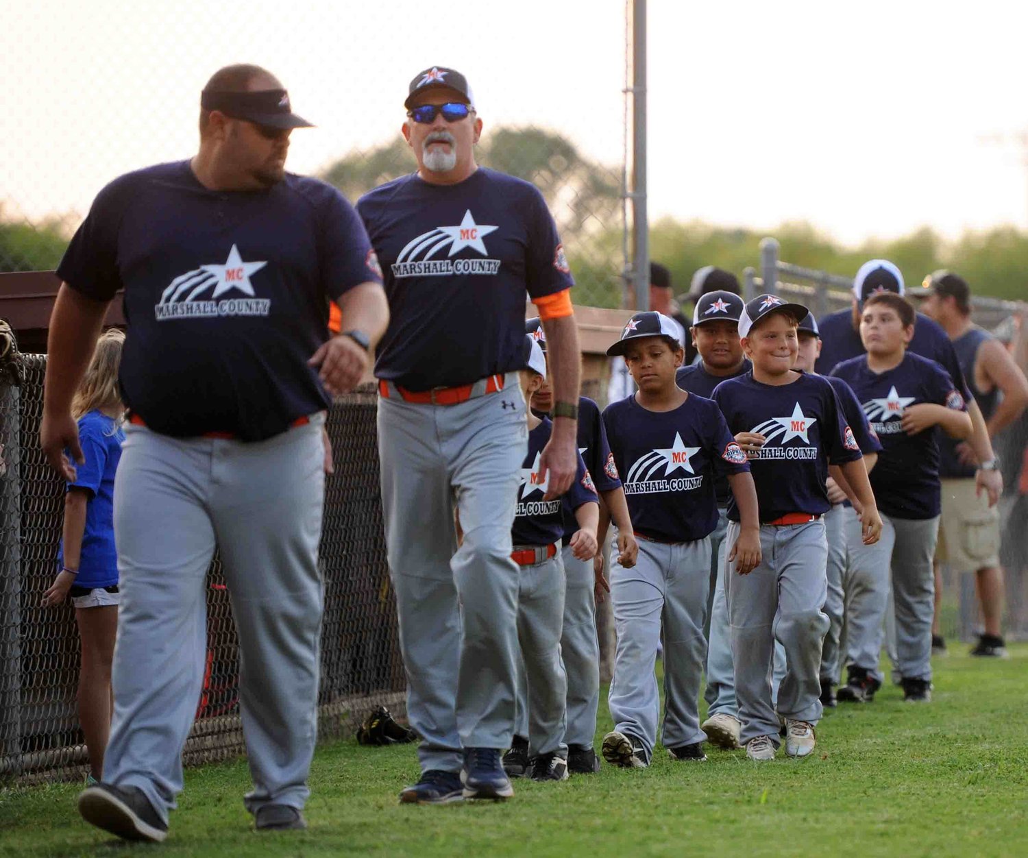 The 8-Year-Old Marshall County team was the first to be introduced during the opening ceremony on Friday night.