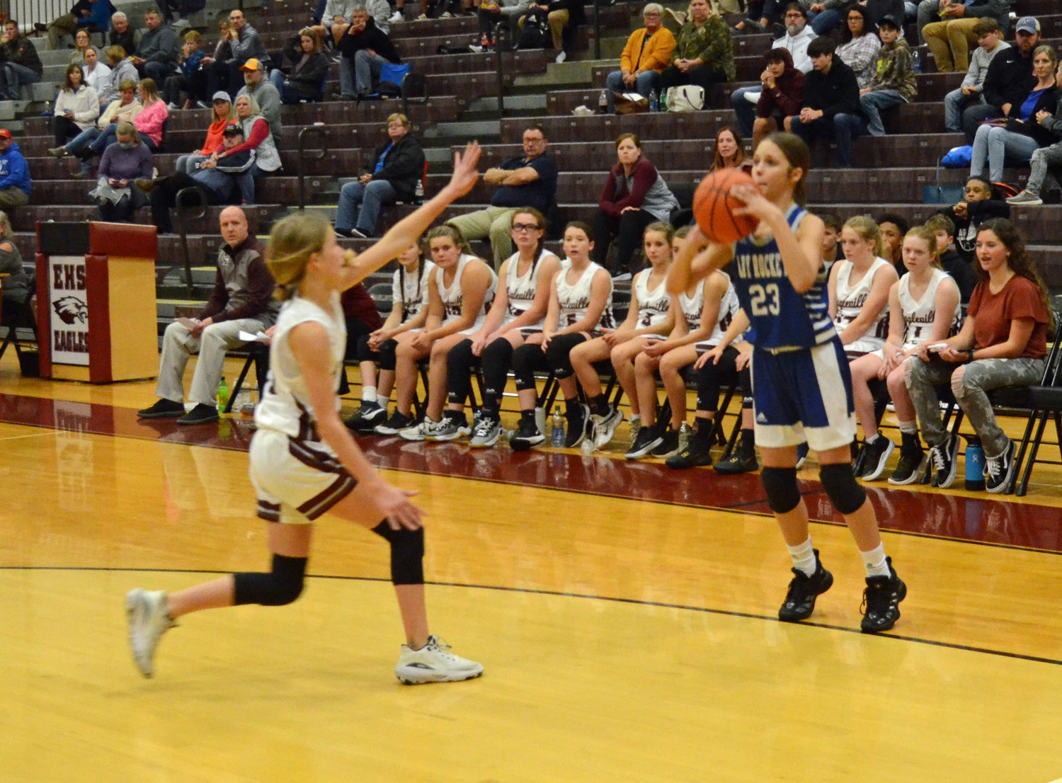 Forrest’s Sadie Smith (23) led all scorers in the contest with 11 points.