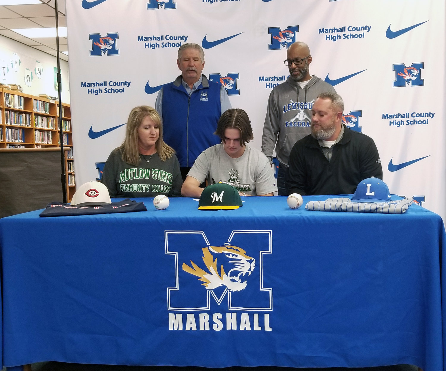 Bryson Hammons makes it official as he signs his letter of intent to continue his baseball career at Motlow Community College.