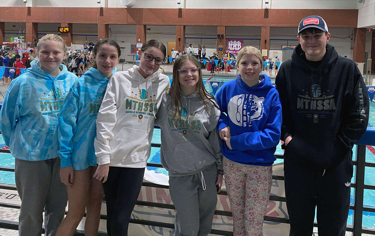 Middle school swimmers who competed in Saturday’s state meet are Anna Kate Bass, Addison Allen, Olympia Cathey, Abigail Terrell and T.J. Ries.