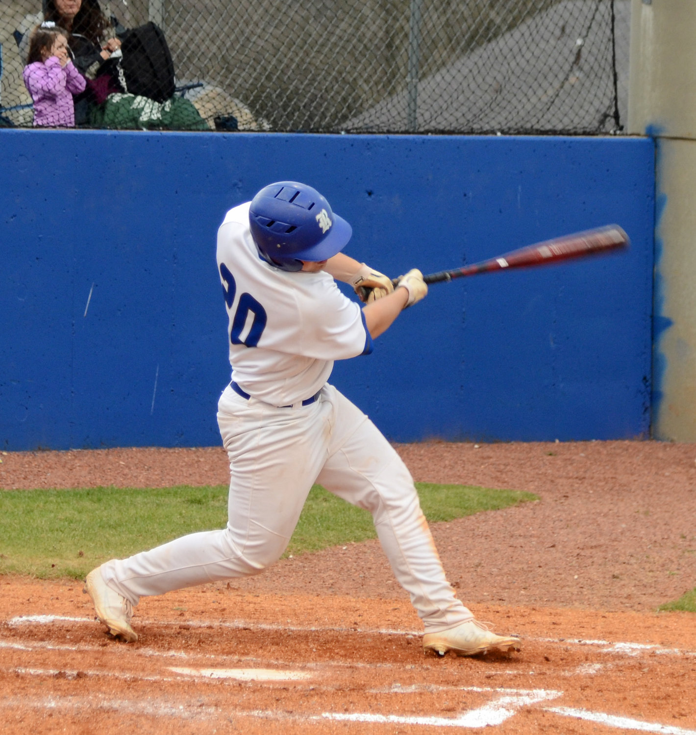 Riley Durbin went 4-for-4 versus the Tigers, including this run-scoring double in the bottom of the second inning.