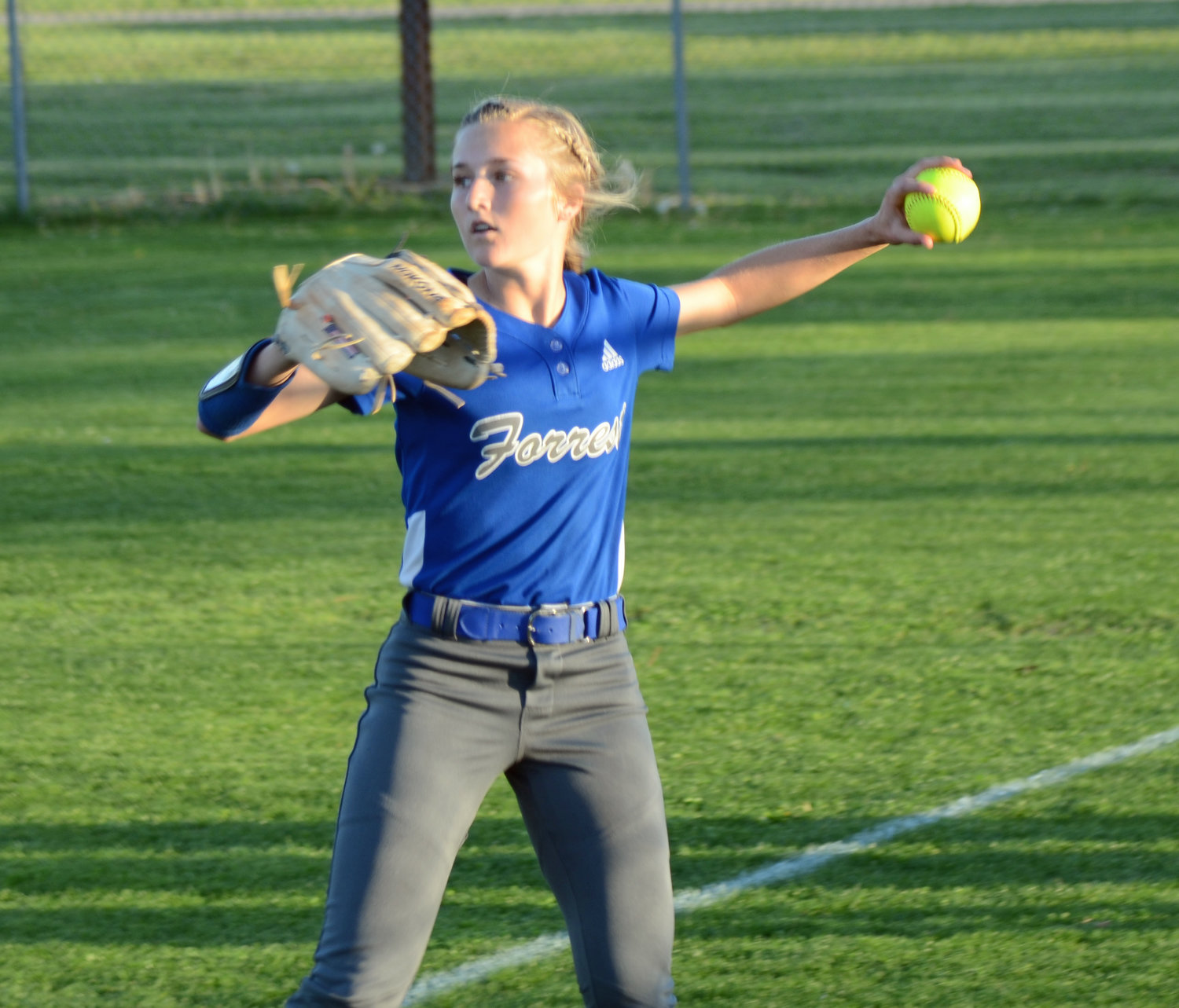 Maggie Daughrity had a huge night on defense in right field for the Lady Rockets.