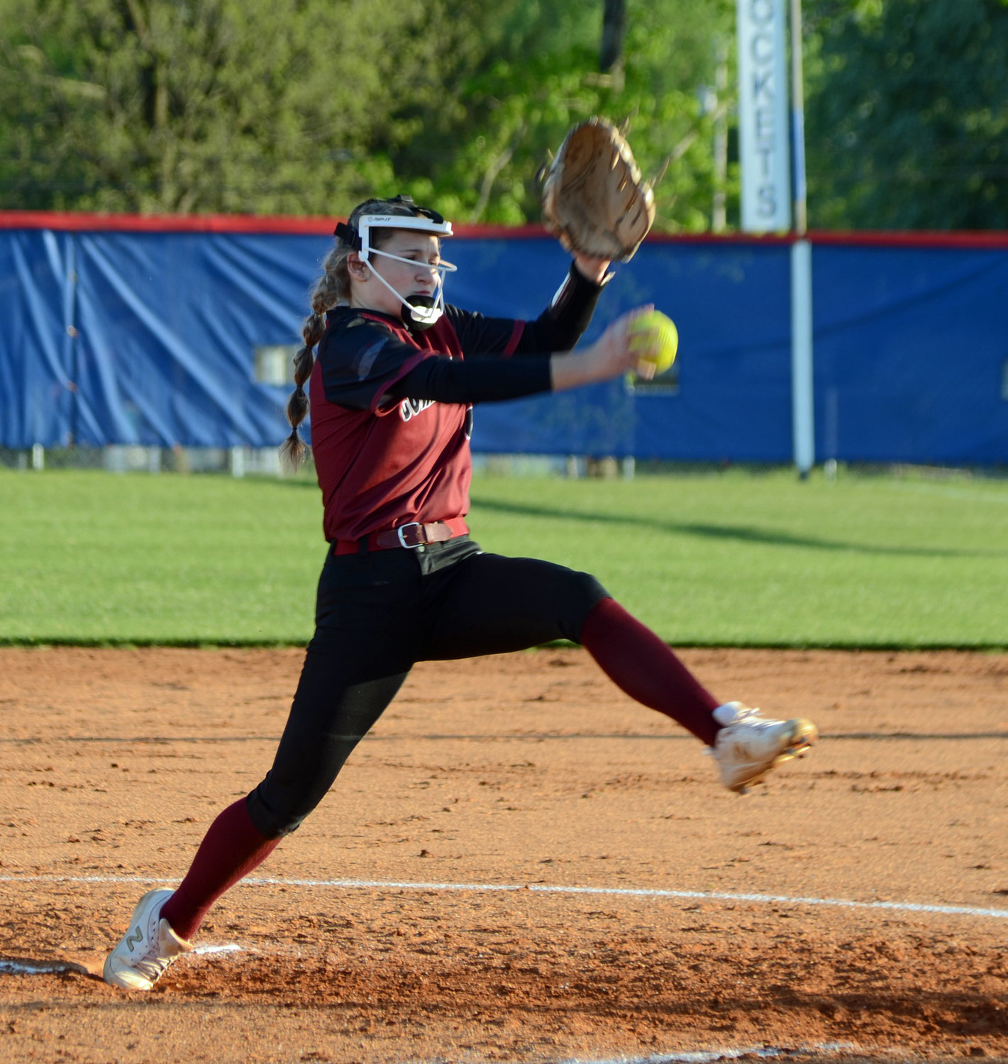 Jayli Childress went the distance in the circle for the Lady Bulldogs.