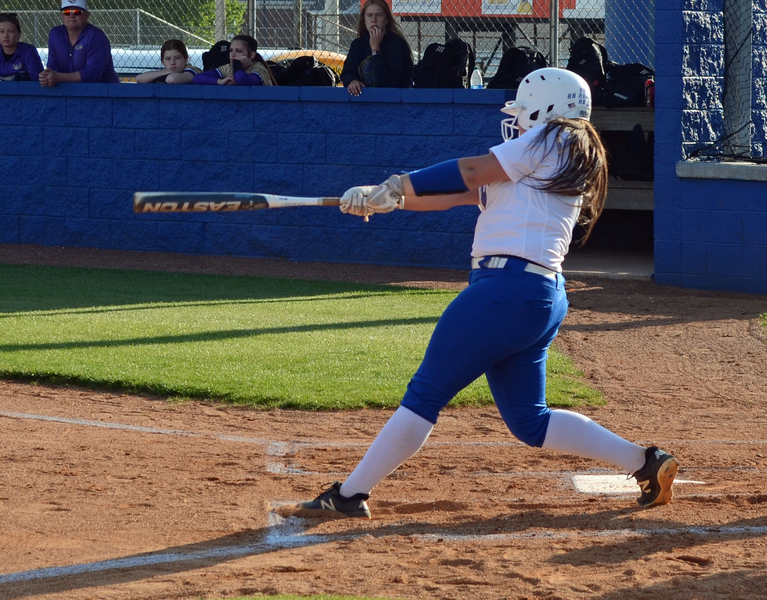 Carli Warner rips an RBI double in the first inning.