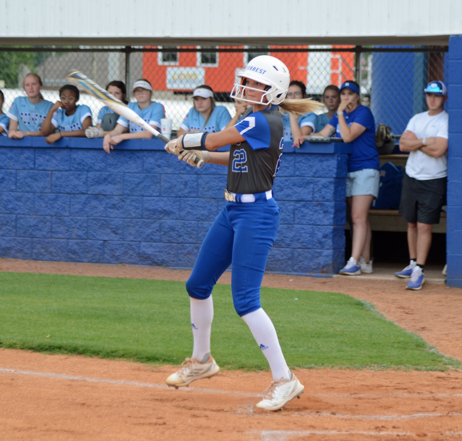 Macyn Kirby is 14-for-22 with 12 runs scored in the last six games for the Lady Rockets, who take on Grundy County Monday at Forrest in the first round of the District 7-AA Tournament.