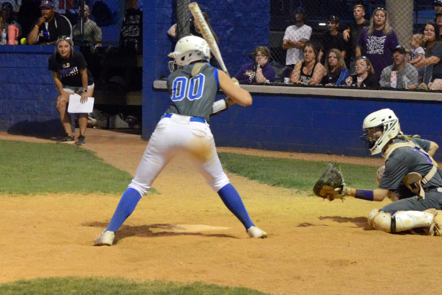 Abby Ferguson gets ready to deliver the game winning hit in the bottom of the seventh inning with two outs.