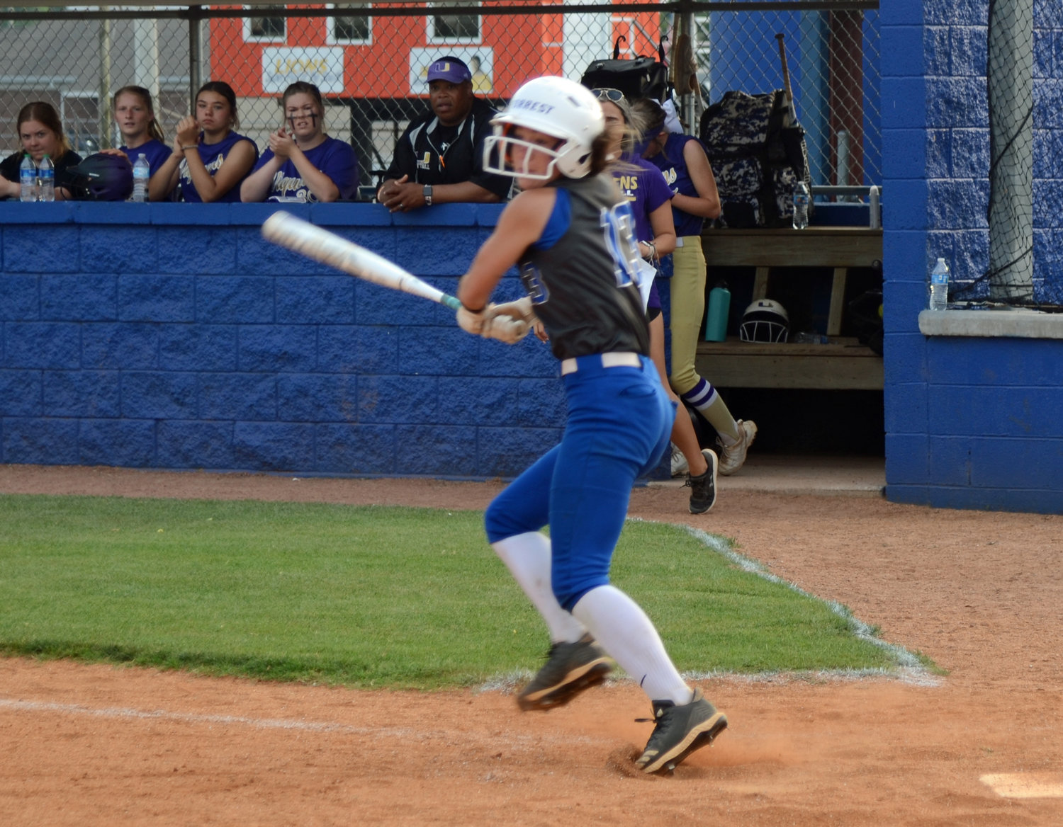 Forrest’s Addison Bunty is the lone senior on the squad and Friday night also marks graduation day for the Lady Rockets’ left fielder.