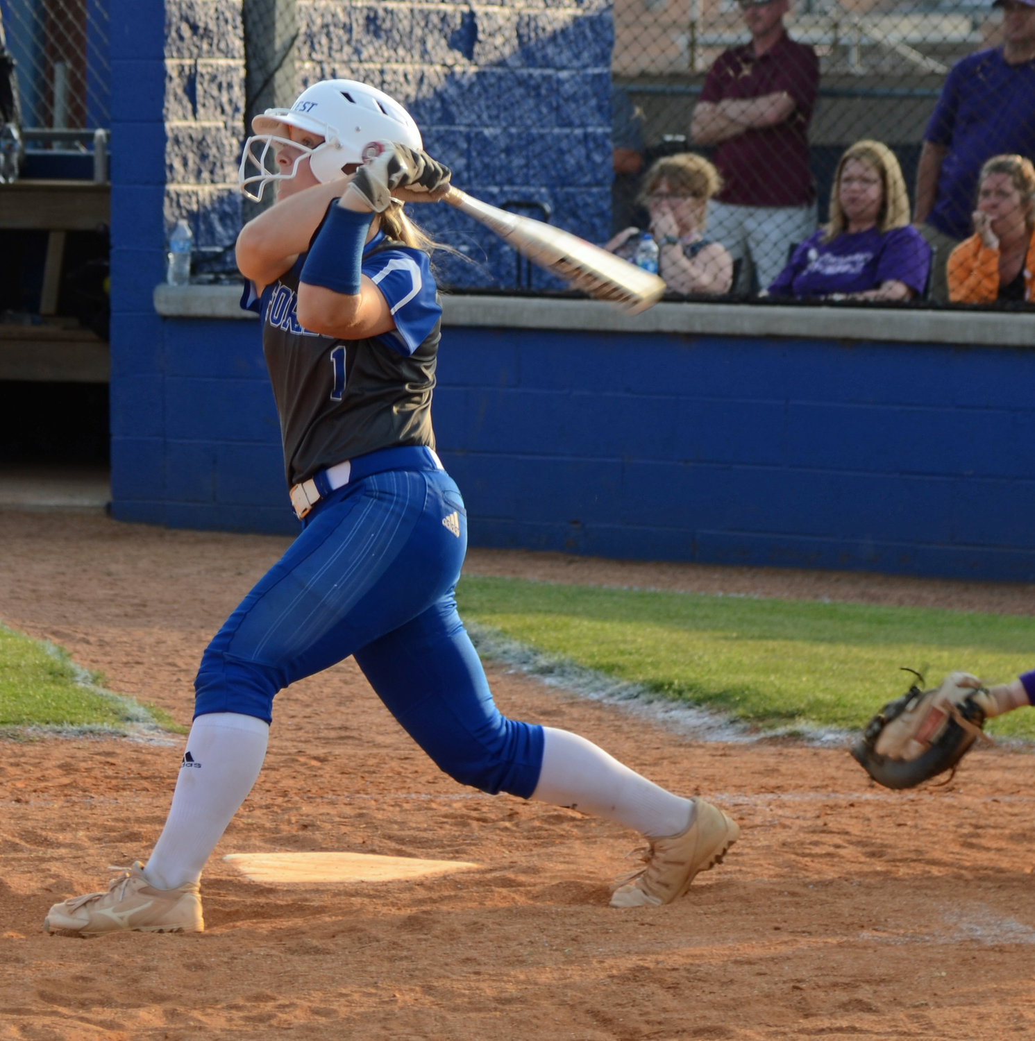 Christa Warren drives in a run with a sacrifice fly RBI in the third inning.