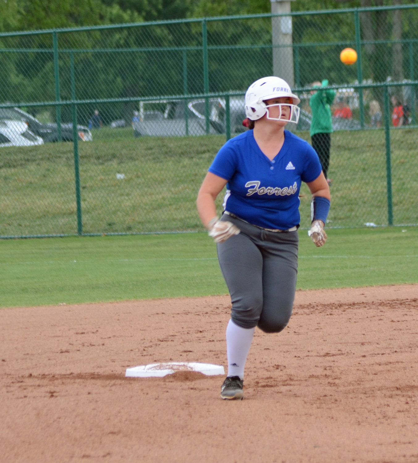Carli Warner rounds second base on her way to home plate after jacking a two-run homerun in the first inning.
