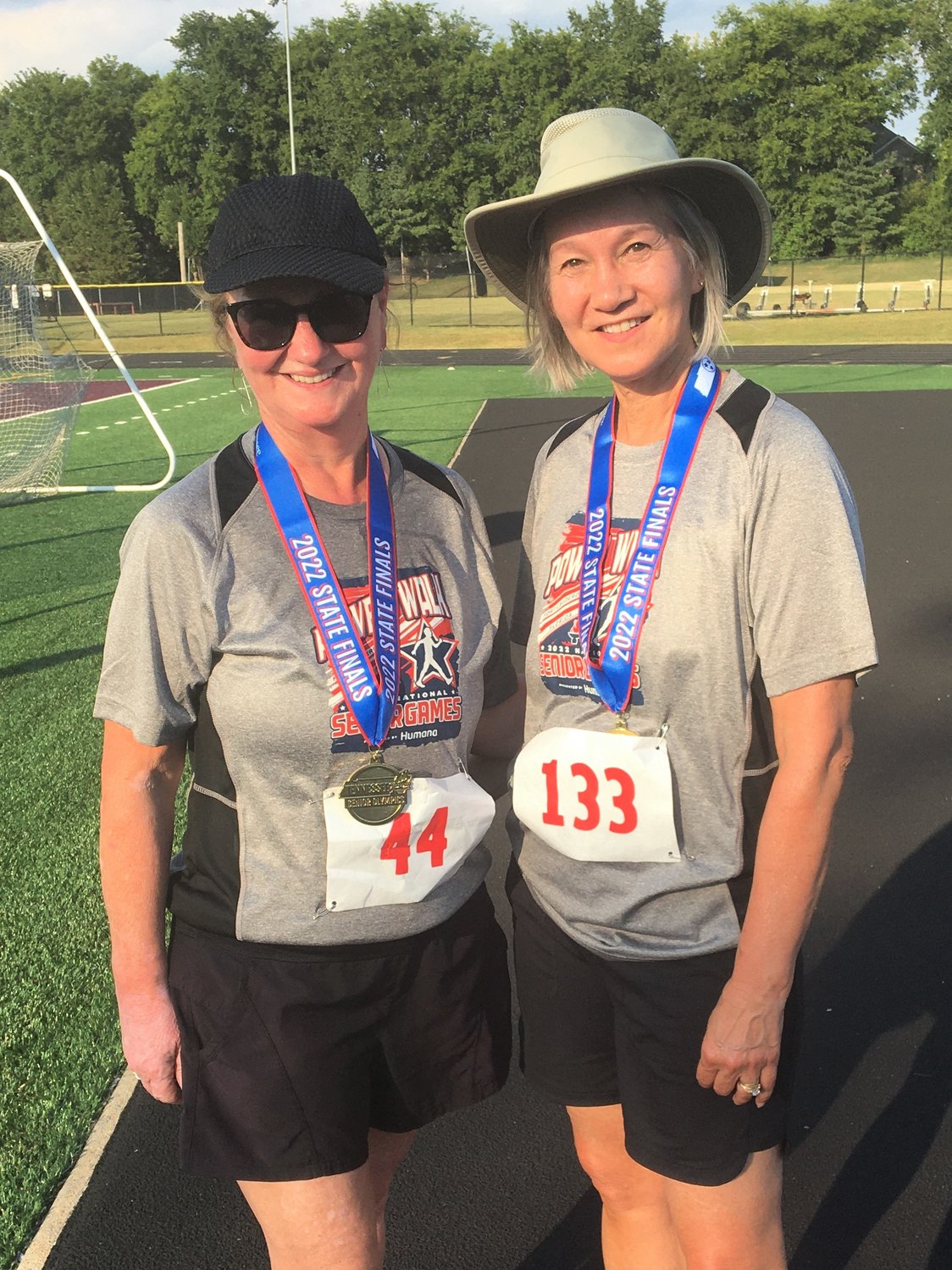 Annette Fenech (left) and Kathy Smith recently competed in the Tennessee Senior Olympics and took home gold medals during their power walk events.