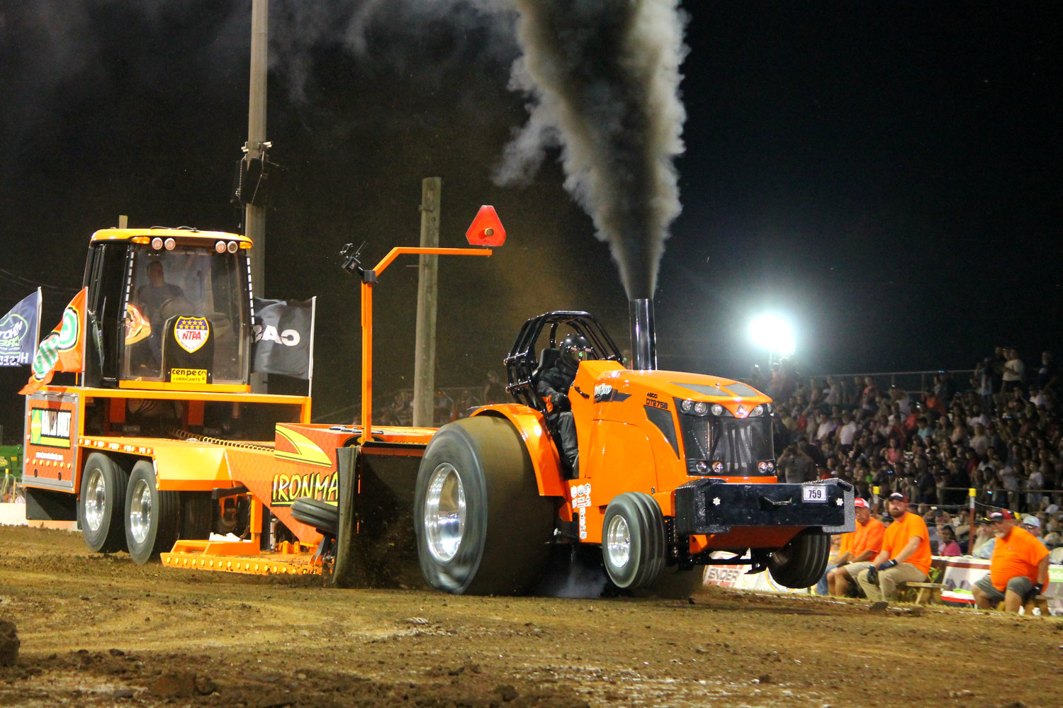 Braden Shramek's "Young Blood" pulled 330.830 feet as smoke rolled out its top Saturday night.