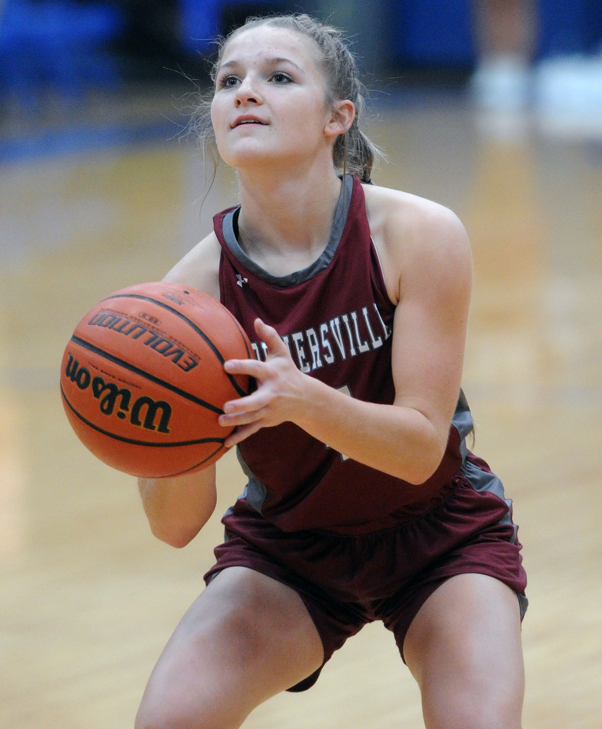 Jayli Childress settles in for a free throw against Forrest on Friday night.