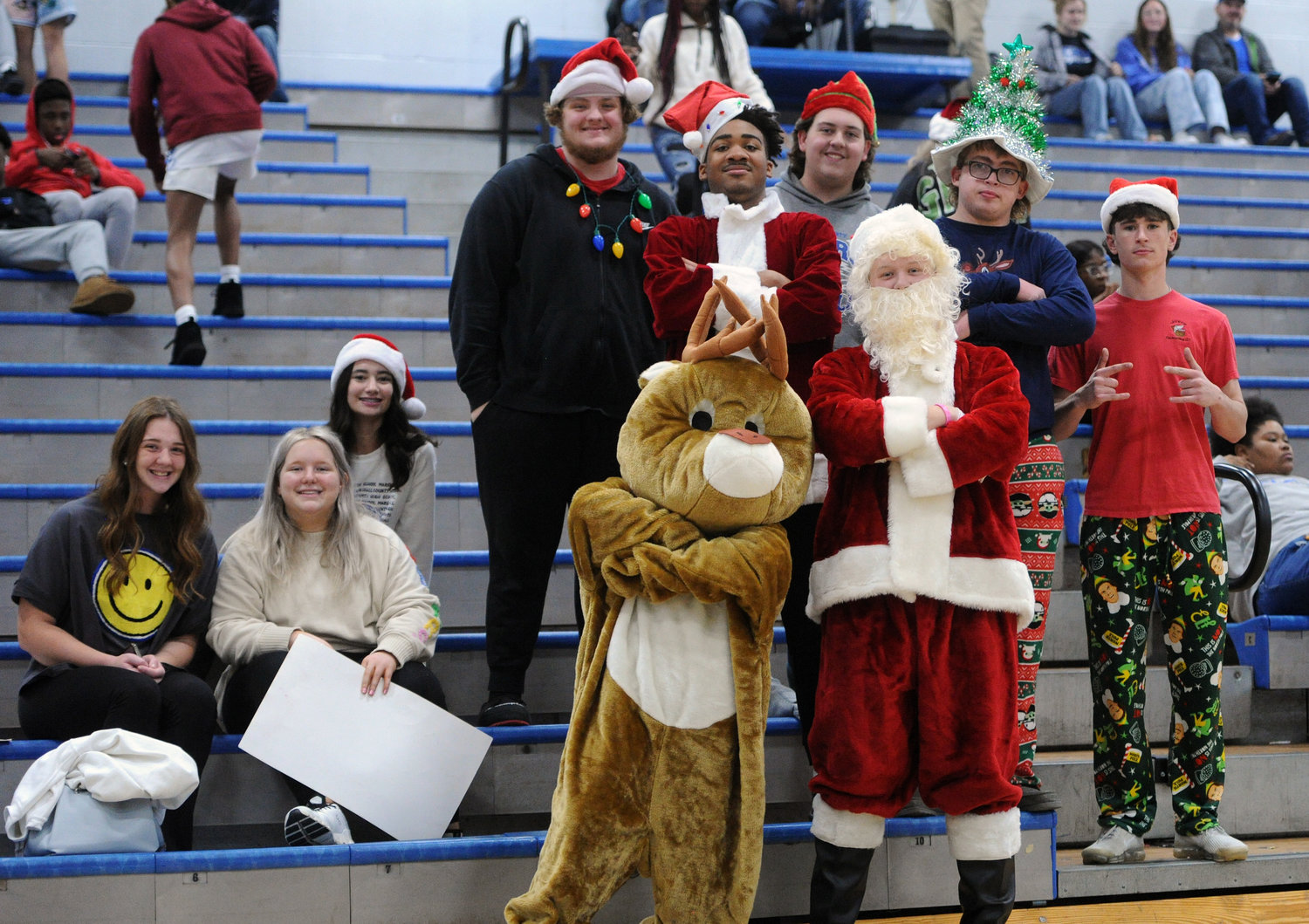 The Marshall County student section was decked out with holiday cheer during last week’s in-county matchup with Cornersville.
