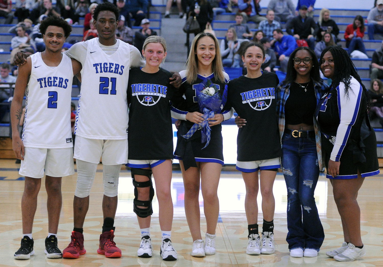 In between the Tigerettes’ and Tigers’ games on Thursday against Page, the school honored the senior basketball players and cheerleaders, who will graduate this year.