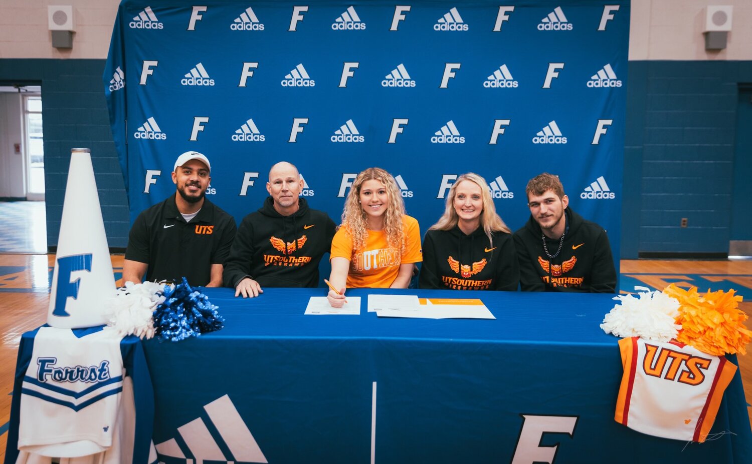 Courtney Faulkenberry signs her letter of intent to continue her cheerleading career at UT-Southern.