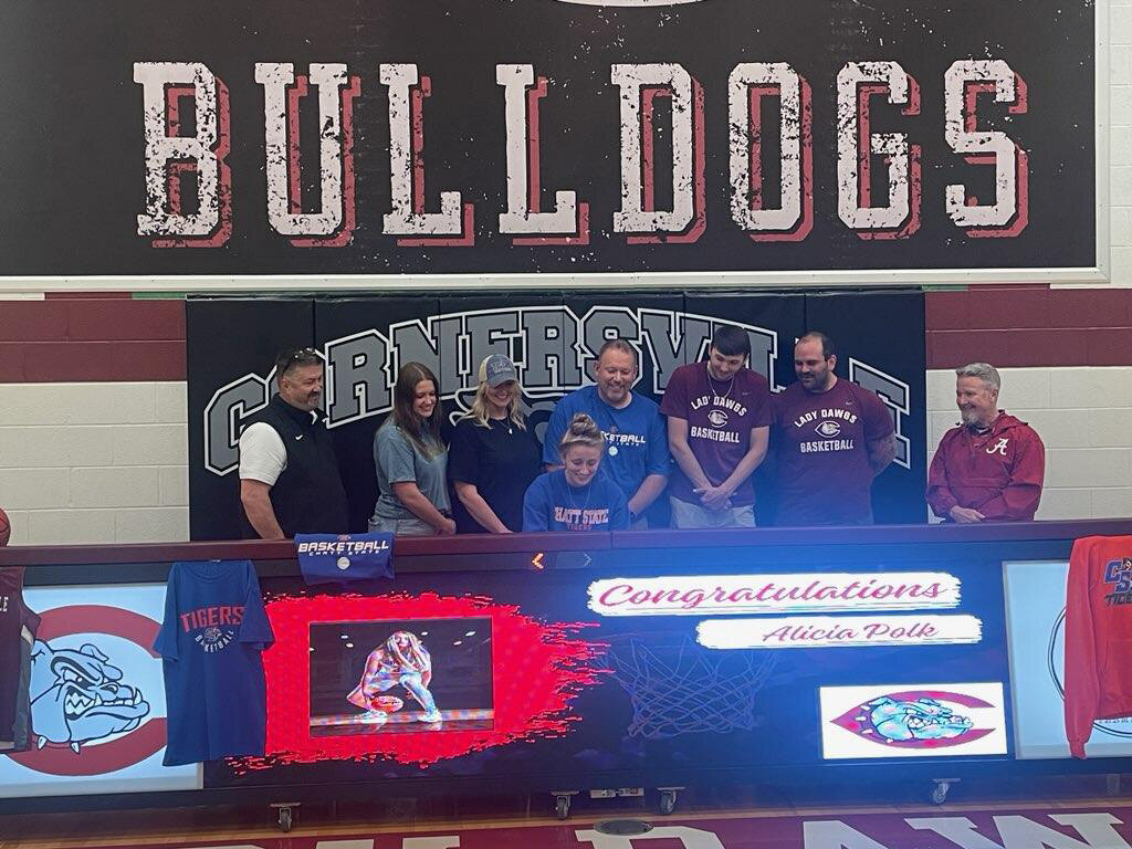 Cornersville graduate Alicia Polk signs her letter of intent to continue her basketball career at Chattanooga State.