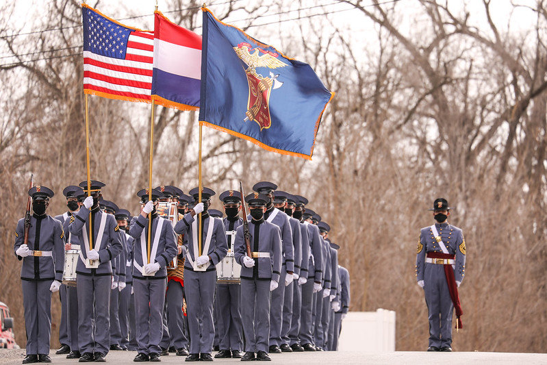 Cadets stand in formation to begin the Passing Through Ceremony. [Submitted photo]