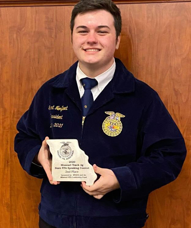 Grant Norfleet recently took second in the Missouri Teach Ag Public Speaking Contest. [Submitted photo]