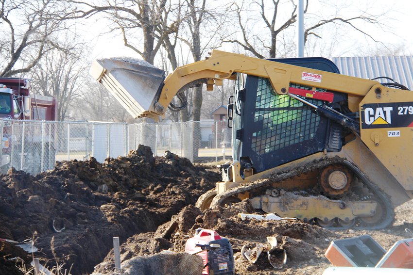 Crews break ground on the new Parks Department pool in the summer of 2020. Work is on schedule for the pool to open on Memorial Day weekend. [Nathan Lilley]